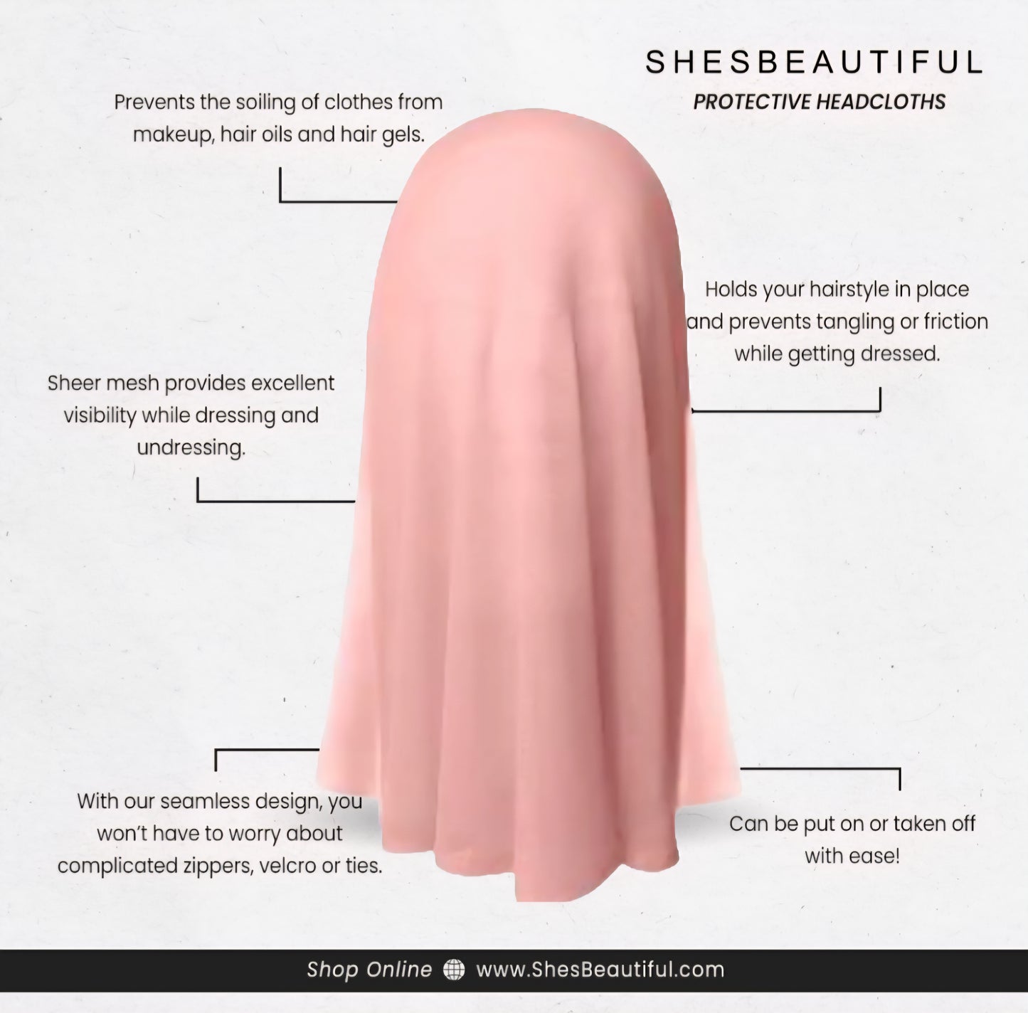 Rose Gold Silk Makeup Protector Headcloth
